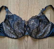 NWOT Wacoal Gorgeous Pure Indulgence Bra Black Beige 32DDD Lace Underwire
