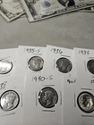 Lot of 7 Mercury Dimes 1930-1963 90% Silver US Coins