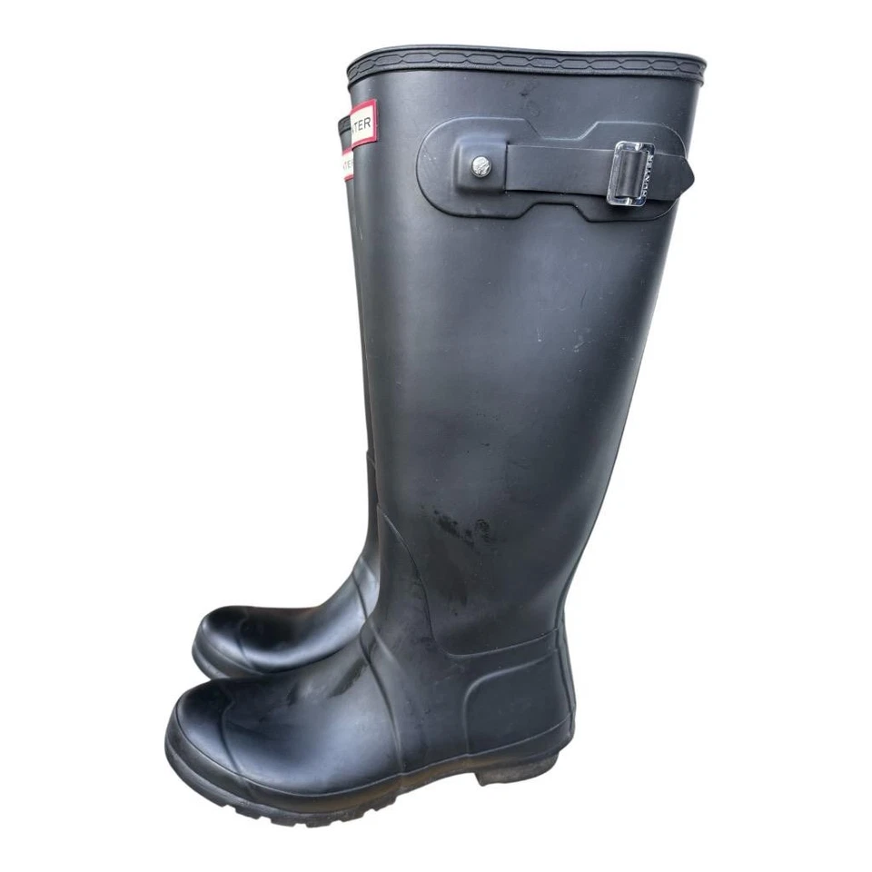 Hunter Original Tall Knee High Black Rain Boot Women size 10 - Image 2 of 4