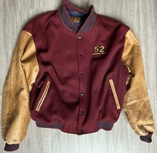 Vintage GAP 80s Bomber Jacket Large Wool Leather Varsity Made In USA