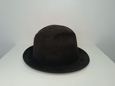 Mayser Chapeau Feutré Noir Taille 54 Ancien Fedora Vintage Hat Germany Fur Felt
