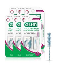 GUM 612A Proxabrush Go-Betweens Interdental Brush Refills Moderate 8ct 6pk