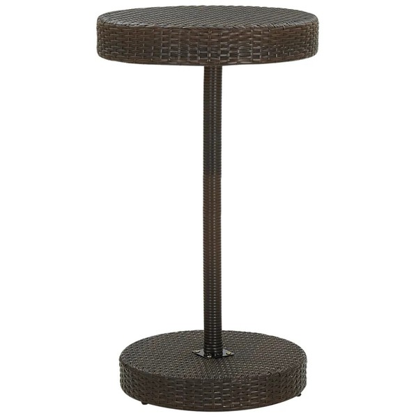 Gartentisch Rechteckig Poly Rattan Wetterfest 60,5X106 Cm Braun-image