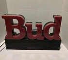 Vintage Bud Beer Light Up Sign Works 1992 Bar neon BUDWEISER bright red electric