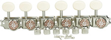 6 Inline Vintage Guitar Lock String Tuners for ST TL Style Nickel, Cream Handle