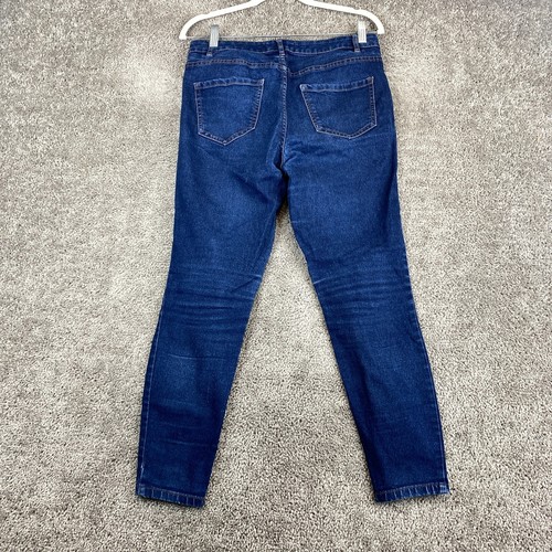 Jeans donna skinny denim New Look taglia 6 blu vita media lavaggio scuro 5 tasche - Foto 4 di 12
