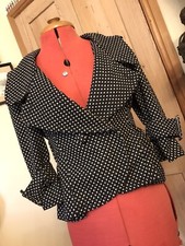 Beautiful Tailored Black White Short Jacket Miss Posh Wool Mix Adjustable Belt