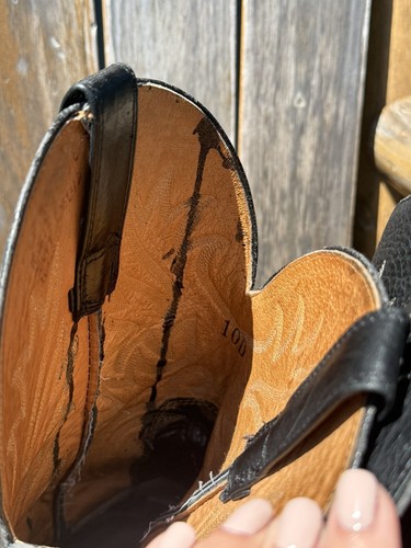 Stivali Ariat in pelle nera con punta quadrata ricamata 10D - Foto 6 di 7