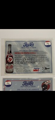 PEPSI COLA TRADING CARDS PROMO CARD P2 P4 P5 | eBay