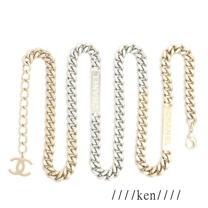 CHANEL BELT AUTH Coco Chain Rare Vintage Gold × Silver Plate  display picture 3
