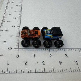 Pair Of Micro Machines Blue Car With 9 Orange Bengal Stripe Car 308 Fast Ship