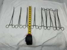 Lot Of 9 Various Brands Of Locking Forceps