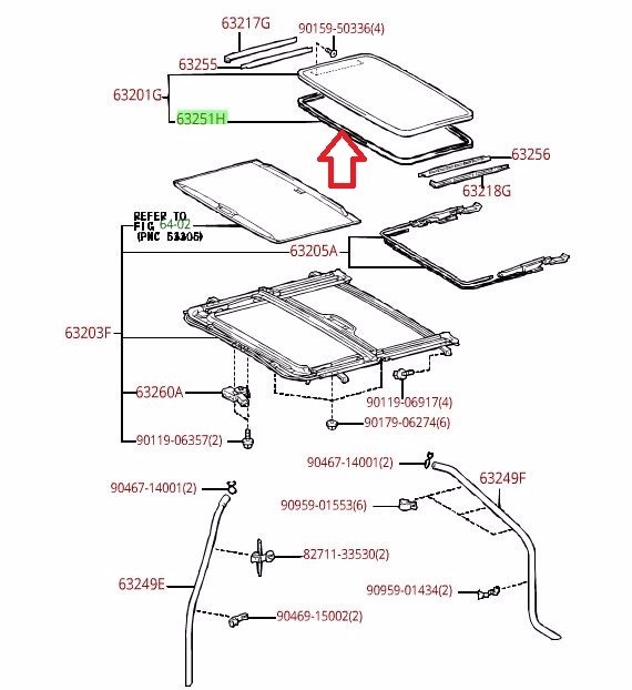 LEXUS OEM FACTORY SUNROOF WEATHERSTRIP 2010-2016 GX460