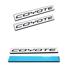 Fits (2pc) Mustang GT 5.0 Emblem F150 FX4 Coyote V8 5.0L Decal Badge - WHITE