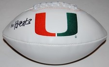 MARK POPE signed (MIAMI HURRICANES) Embroidered logo Full size football W/COA C