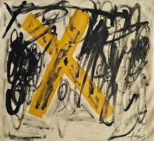Antoni Tàpies Signed Abstract Mixed Media Painting on Canvas - Spanish ModernArt