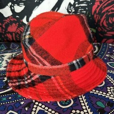 VTG Union Made USA Bucket Hat Fedora Wool Plaid United Hatters Cap Millinery