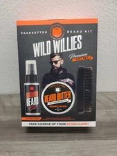 Wild Willies The Pacesetter Men's Beard Grooming Kit, 3 Piece Premium Gift Set 