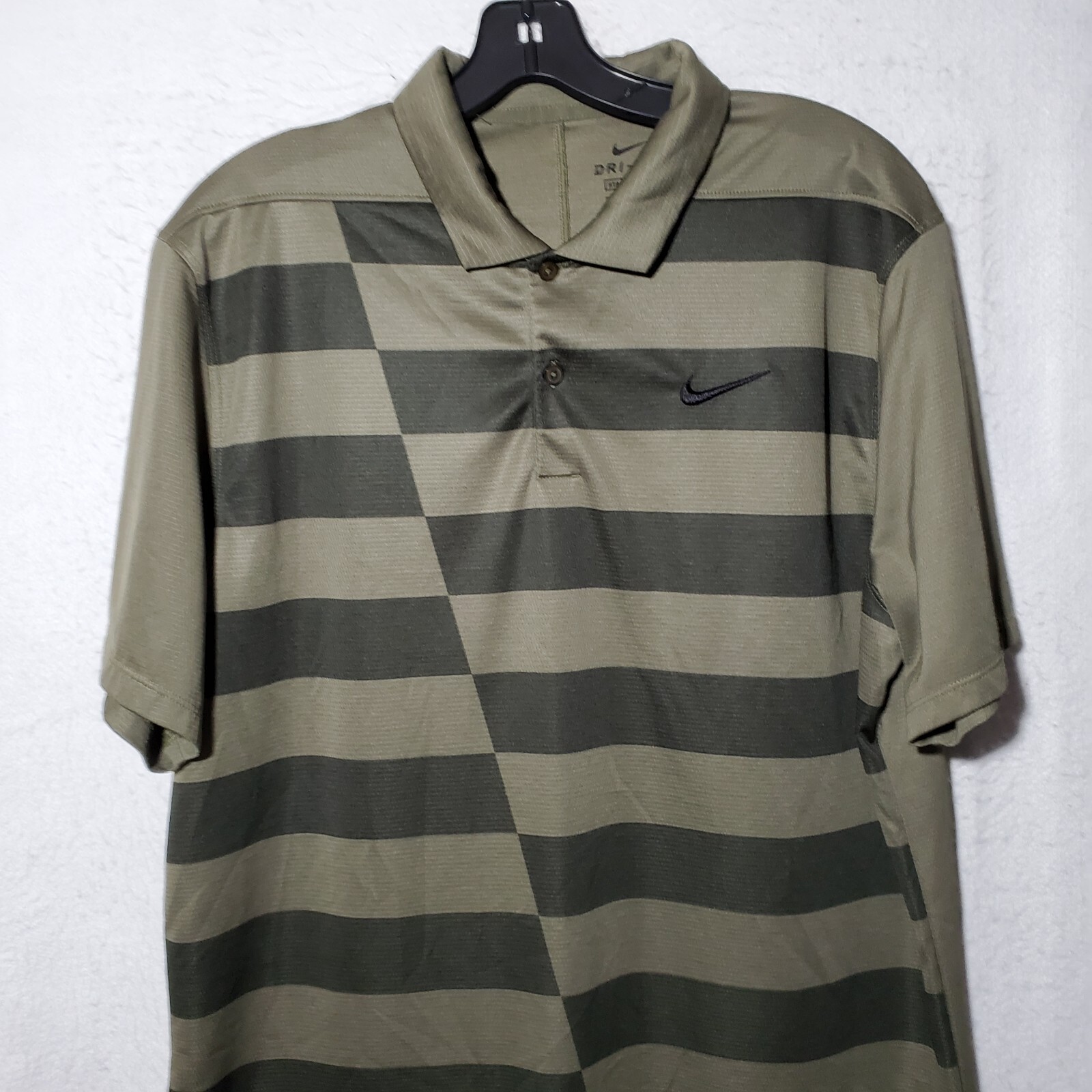 Nike Dri-Fit Men's Polo Shirt Short Sleeve Golf Men's Large Brown