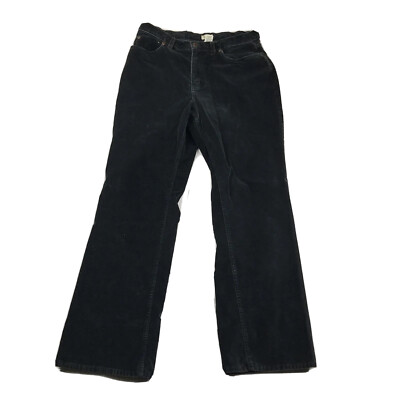 LL Bean Pants Women s 10 Regular Black Velour Stretch Bootcut