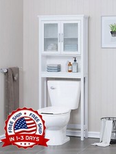 Organizador Blanco De Madera Para Ba o Sobre El Inodoro Armario Estante Gabinete