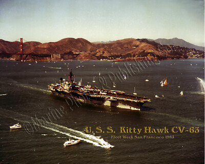 USS KITTY HAWK CV-63 Fleet Week '83 Personalized Navy Ship Photo on Canvas Print