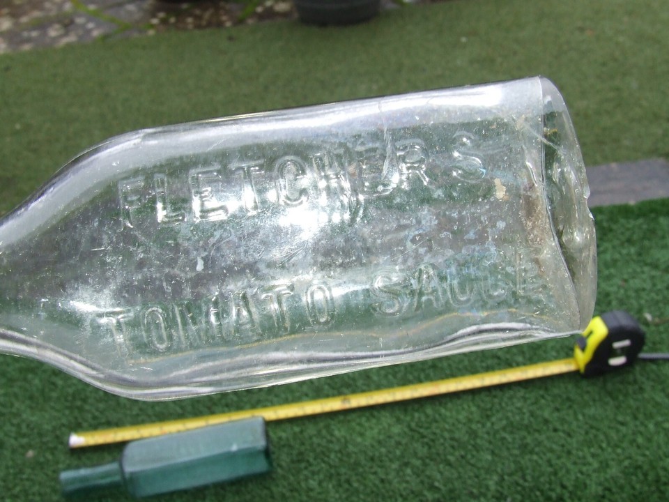 Two Antique Sauce Bottles Gartons HP & Fletchers Sauce from Shipley