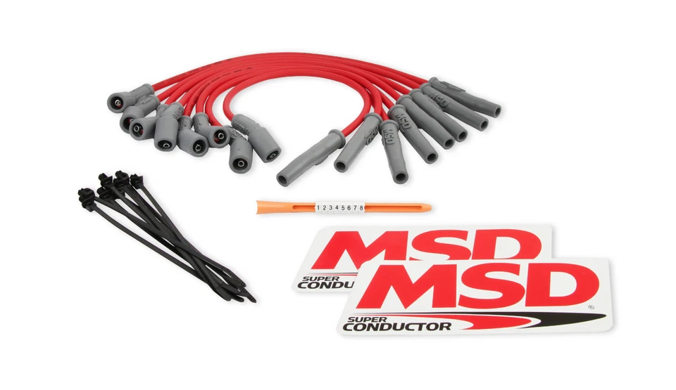 MSD Super Conductor Spark Plug Red Wire Set For Ford Raptor 6.2L V8 F-250 F-350 — 第 2/4 张图片