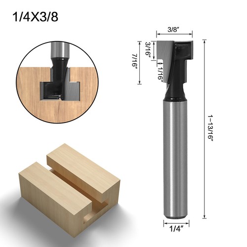 3pcs T-Nutfräser Set T-Nut 1/4 Schaft 8 mm Für M5 M6 M8 Sechskantschrauben Holz - Bild 5 von 9