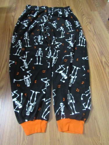 HALLOWEEN FAMILIEN SCHLAFANZUG, HERREN ORANGE/SCHWARZ BAUMWOLLE BL 2-TEILIG SKELETT PYJAMA, GR. L - Bild 6 von 10
