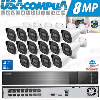 SUPERLIVEPLUS 4K 16CH PoE Camera system IP-5IR4C21/28 4MP Turret  Lot