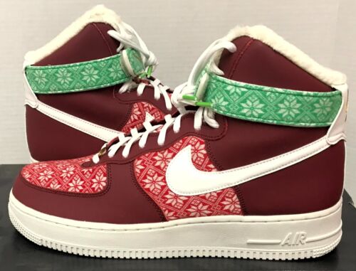NIKE AIR FORCE 1 HIGH '07 LV8 NORDIC CHRISTMAS TEAM RED WHITE SZ 11 DC1620-600 - Picture 1 of 5