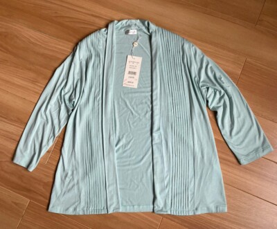 Damen EASTEX hell mintgrüne Strickjacke vorne offen 3/4-Ärmel Größe 10 neu mit Etikett