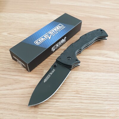 Cold Steel 4-Max Scout Folding Knife 4'' AUS-10A Steel Blade Black Griv-Ex Handle