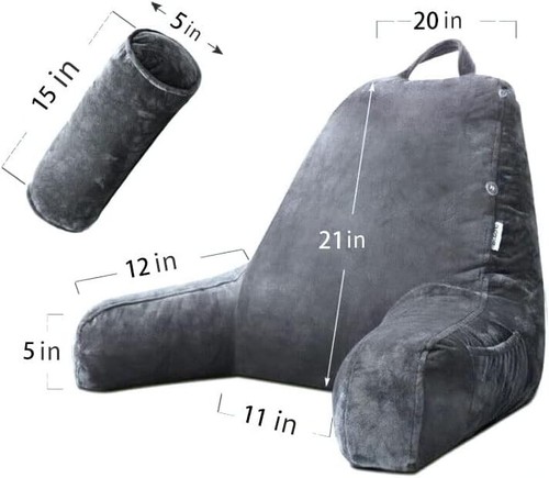 Reading Pillow for Sitting in Bed Adult with Detachable Neck Support Cushion & B - Picture 7 of 8