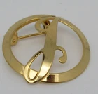 VTG OPEN WORK GEOMETRIC SMALL Pin Brooch 1" round gold tone costume jewelry
