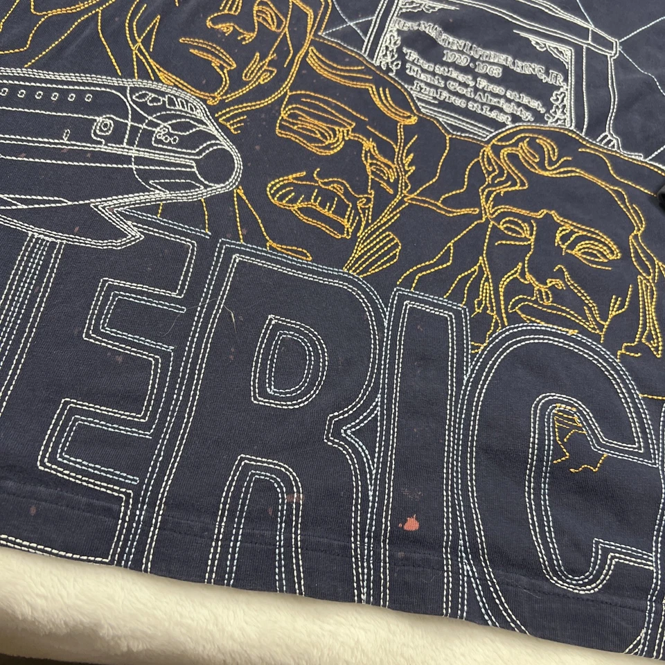 Camiseta PELLE PELLE America MLK Azul Manga Larga Talla XXL Cosida por Todas Partes Foto 3 de 4