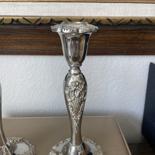 Pair of Godinger Silver Plate Baroque ORNATE 8 1/2''Candle Stick Holders GUC - Picture 3 of 13