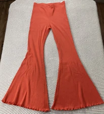 Aerie Kick-It Ribbed High Waisted Super Flare Pant Size XL Coral