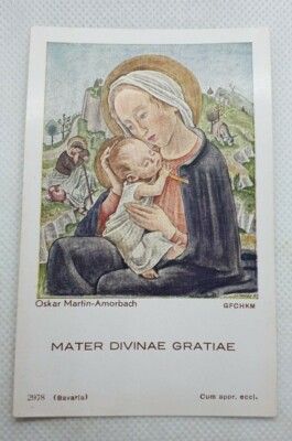 Mater Divinae Gratiae Catholic Vintage Card Germany Holy Card 1960s mater-divinae-gratiae-catholic-vintage-card-germany-holy-card-1960s