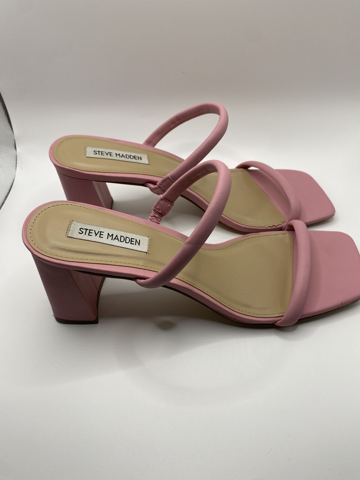 STEVE MADDEN Womens Pink Lilah Block Heel Slip On Heeled Sandal 9 M