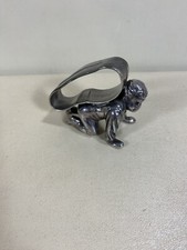 Vintage Metal/Silverplate Crawling Boy Figural Napkin Ring