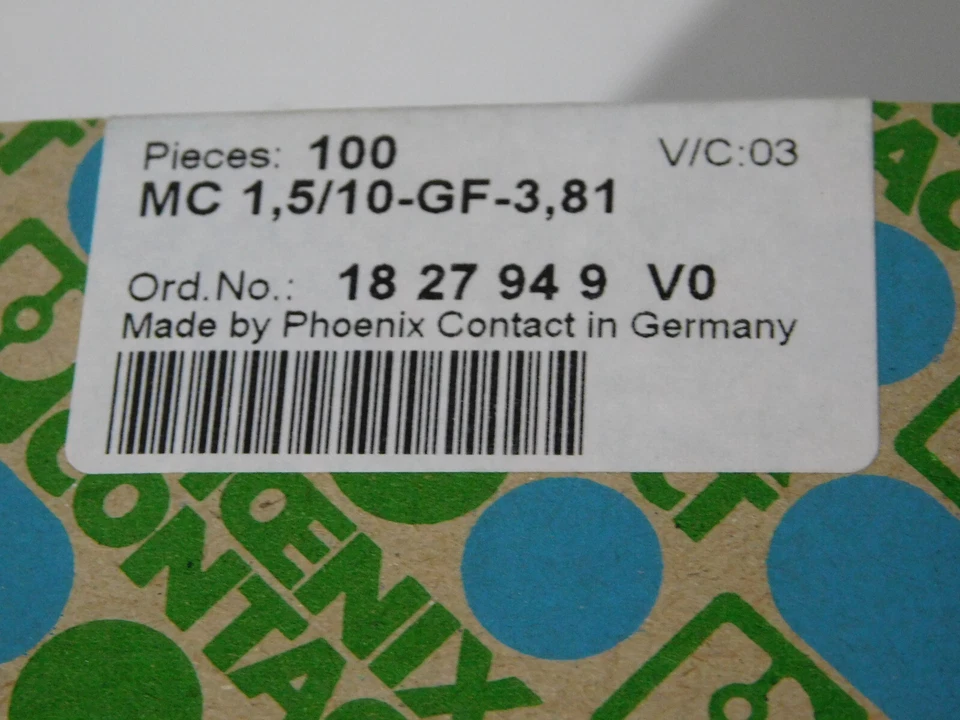 Box of 100 Phoenix Contact MC 1,5/10-GF-3,81 PCB Feed-through Header, 10-Pole - Image 4 of 4