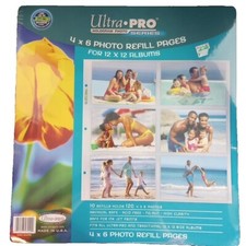 NOS Ultra Pro Photo Album Refill Pages 12x12 4x6 Landscape, 10 Pack Holds 120