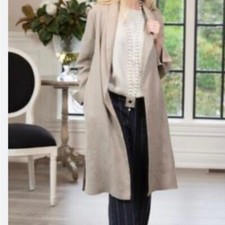 Crown Linen Design Linen Duster Jacket - Size Small