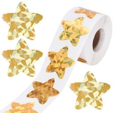 Star Stickers,Star Stickers for Kids Reward,500Pcs 1.5Inch Holographic Gold