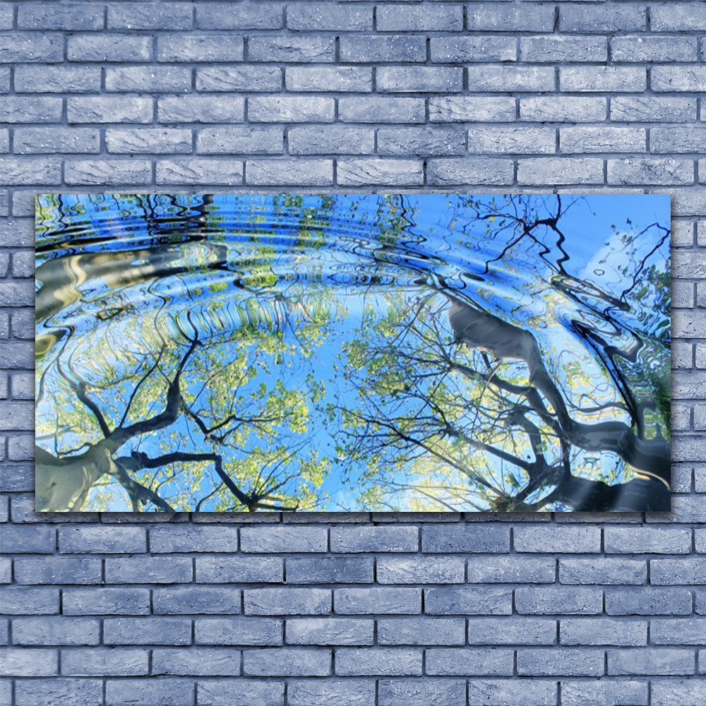 Tableau nature arbres et eau impression 140x70 cm pour masquer les murs vides avec style
