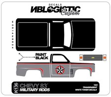 '83 CHEVY SILVERADO Custom WaterSlide Decal for hot wheels 1/64 126
