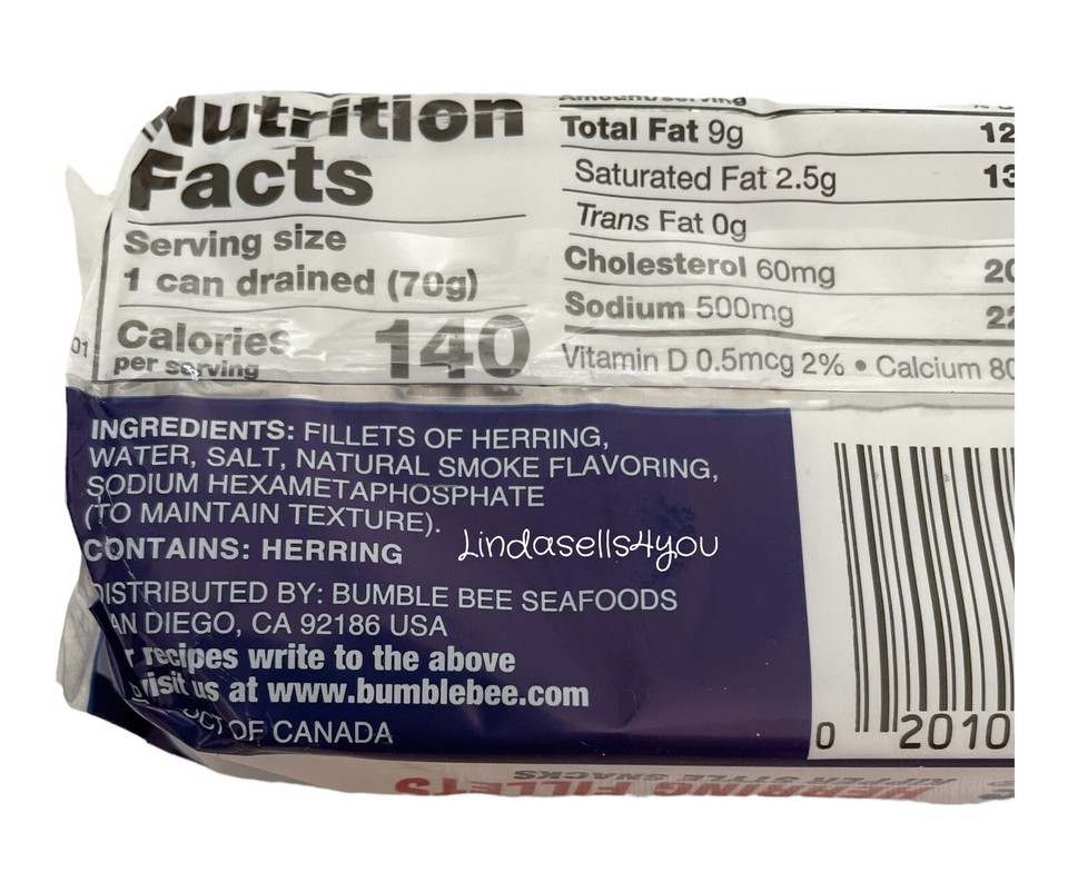 6 Pack Beach Cliff Wild Caught HERRING Kippered Snacks 3.53oz Ea Can BB