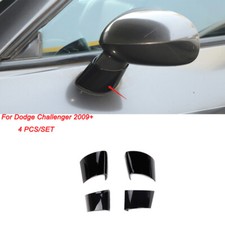 4pcs Black Abs Door Side Rearview Mirror Base Cover For Dodge Challenger 2009-23
